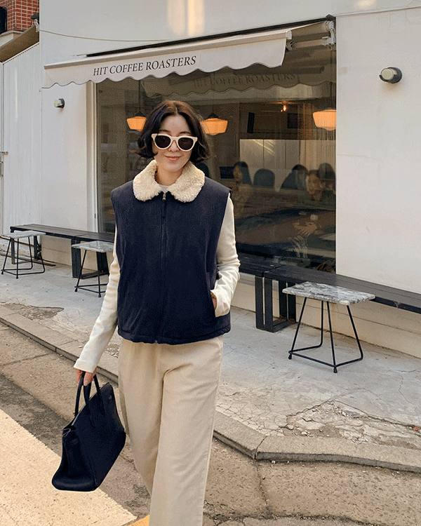 Wool Suede Padding Vest