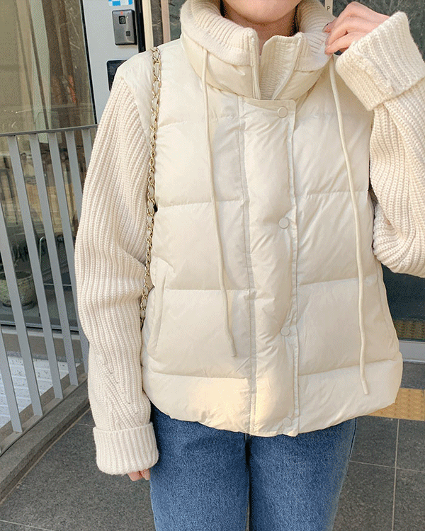 Knit 콤비 덕다운 Padding