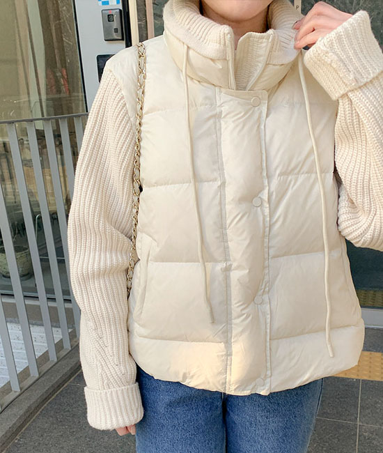 Knit 콤비 덕다운 Padding