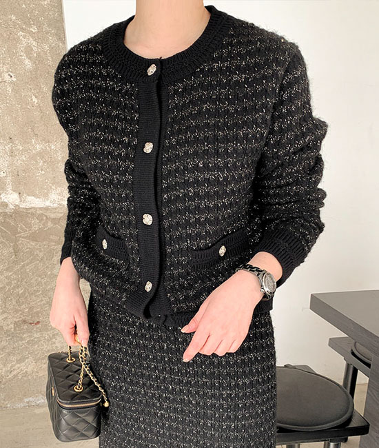 샤인 Tweed Cardigan