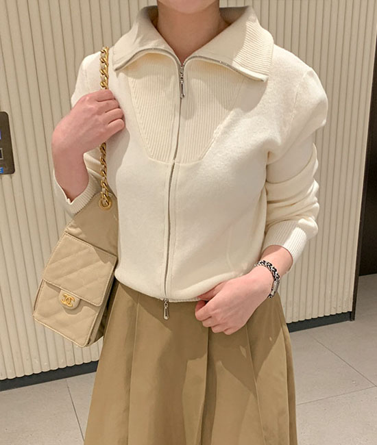 two-way 세일러 Knit Zip up