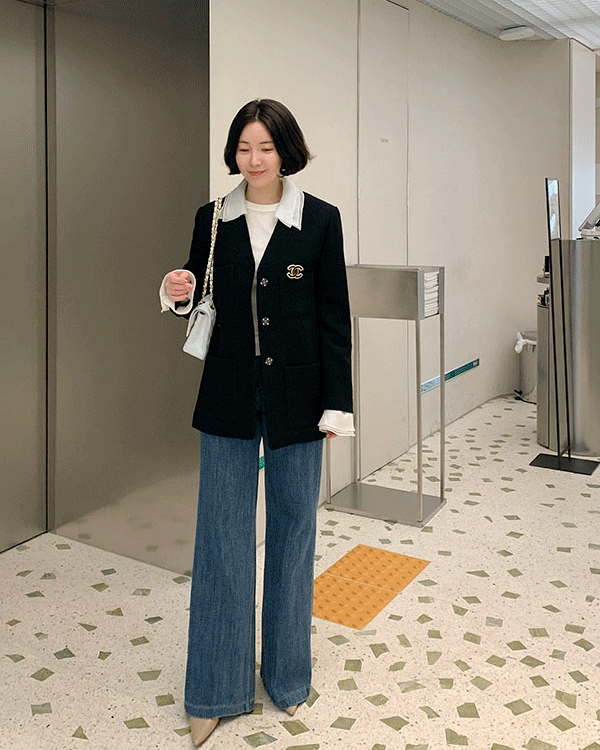 르마인-two-way Chiffon Tweed Jacket