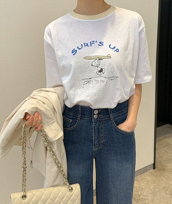 스누피 color combination Short T shirts