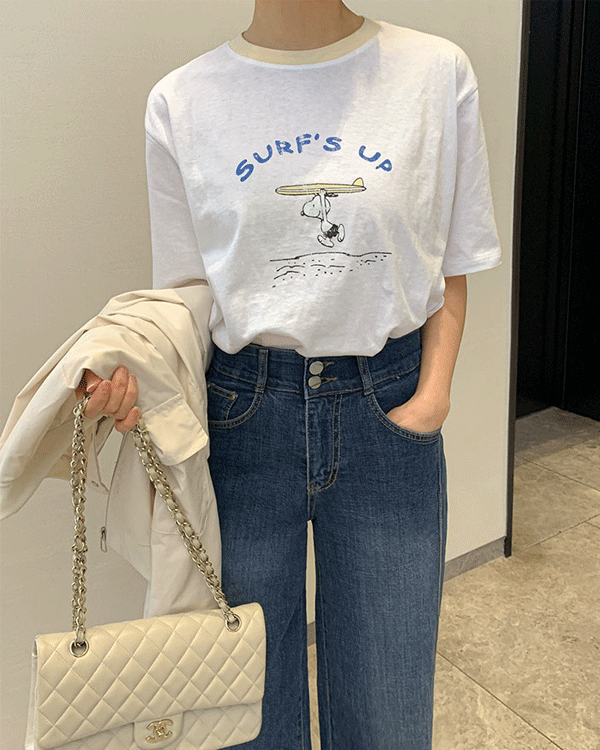 스누피 color combination Short T shirts