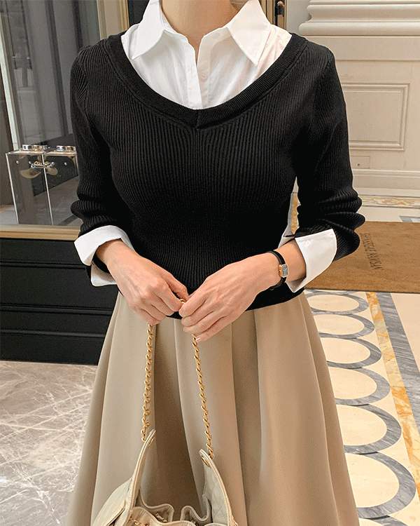 에린 Shirt layered Knit
