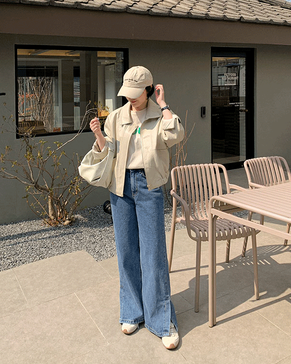 빈스 레더 블루종 Jacket