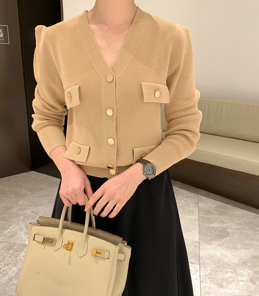Maren Gold Button Cardigan