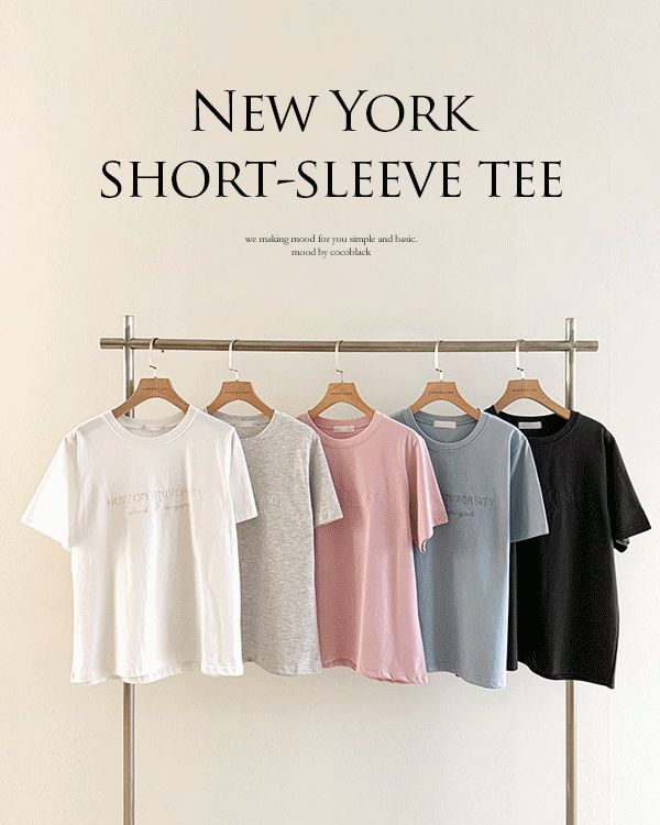 뉴욕 자수 Short T shirts