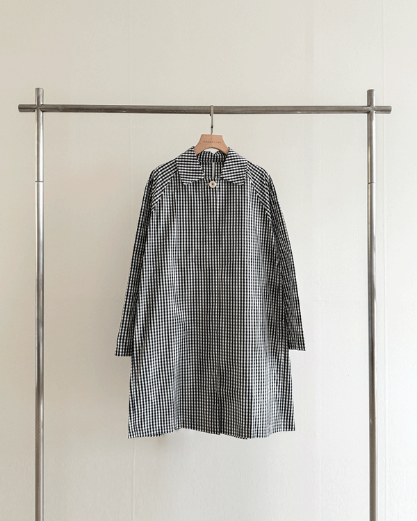 고방 Check Trench Jacket