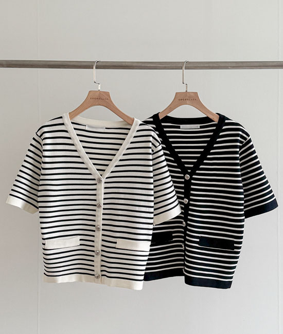 Stripe 버튼 Cardigan