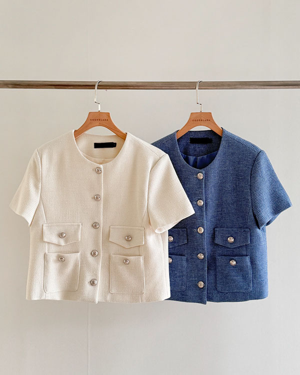 Luxury Tweed Short-sleeve Jacket