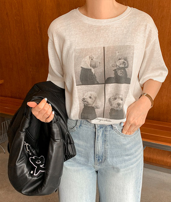 퍼피 슬라브 Short T shirts