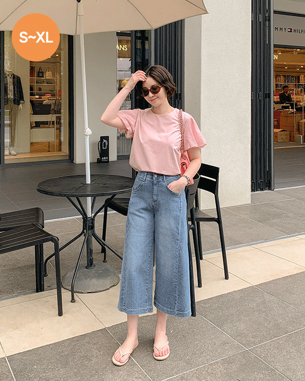 유스 와이드 8부 Pants