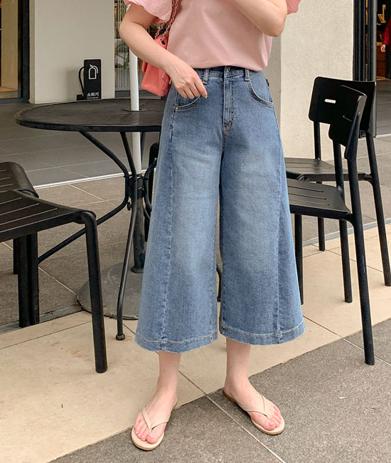 유스 와이드 8부 Pants