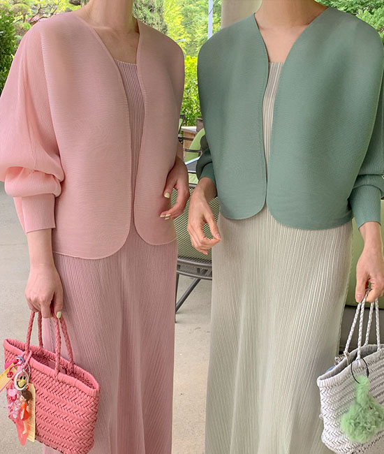 Bolero Pleats Cardigan