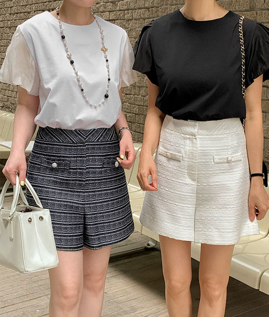 앨리 Puff Short T shirts