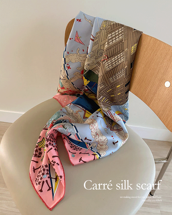 까레 Silk 스카프