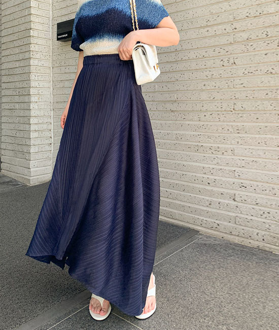 볼륨 Pleats Skirt