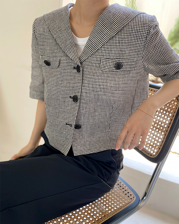 세라 Check Linen Jacket
