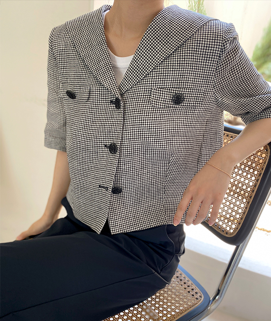 세라 Check Linen Jacket