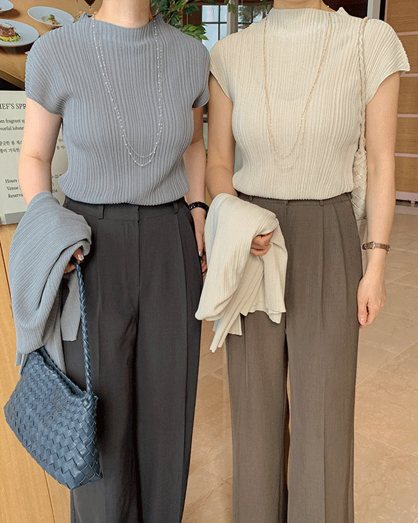 에일 쿨 Corrugated Sleeveless shirts