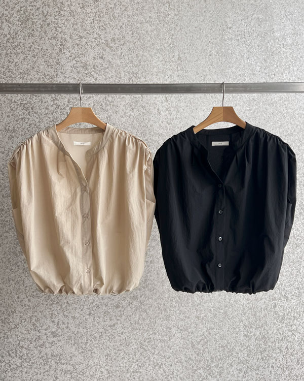 핀턱 Summer Sleeveless shirts Blouse