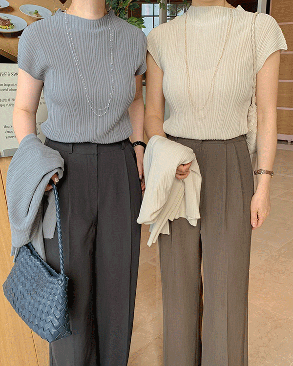 에일 쿨 Corrugated Sleeveless shirts
