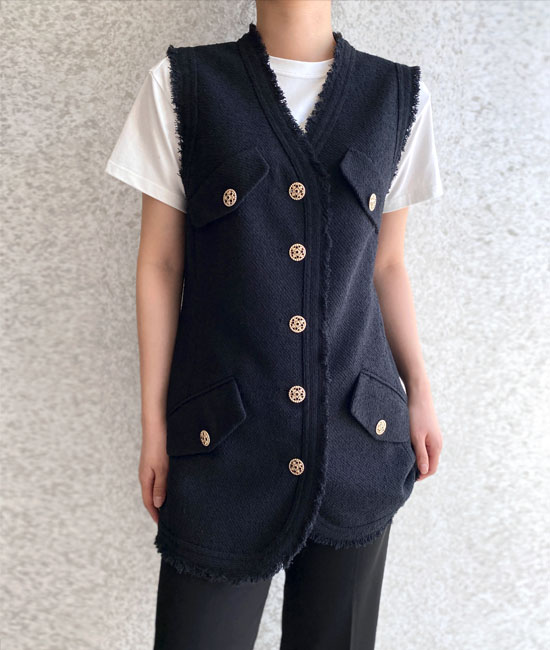 Gold 샤 포켓 Vest