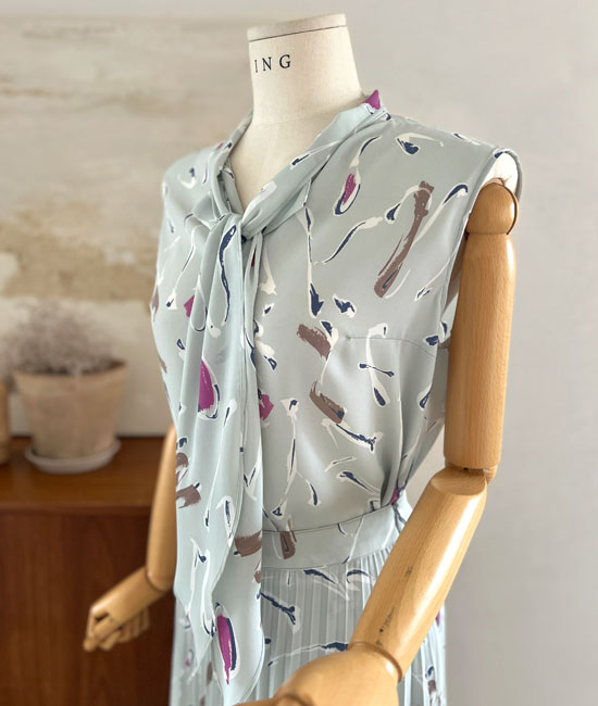 나염 슬리브 Blouse