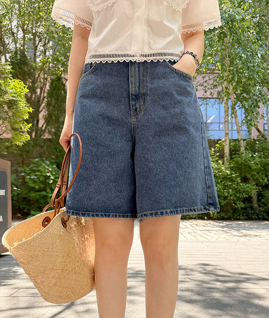 리코 Denim Shorts