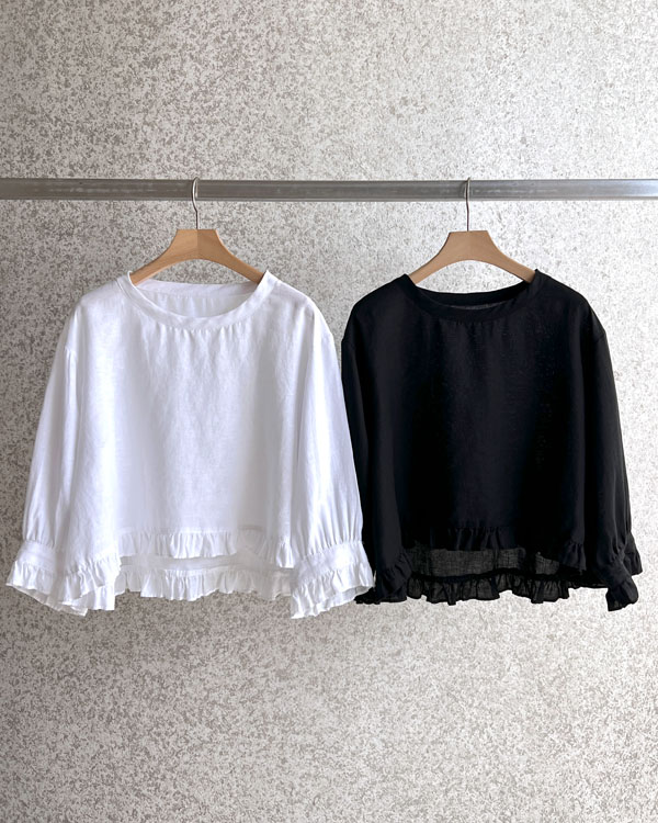 언발 Freel Linen Blouse