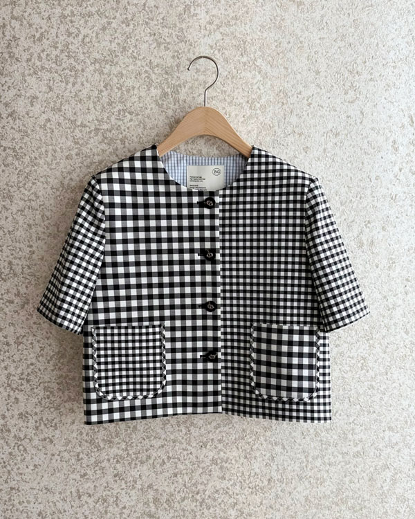 슈에 Check Short-sleeve Jacket