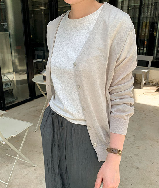 데이 Summer V-neck Cardigan