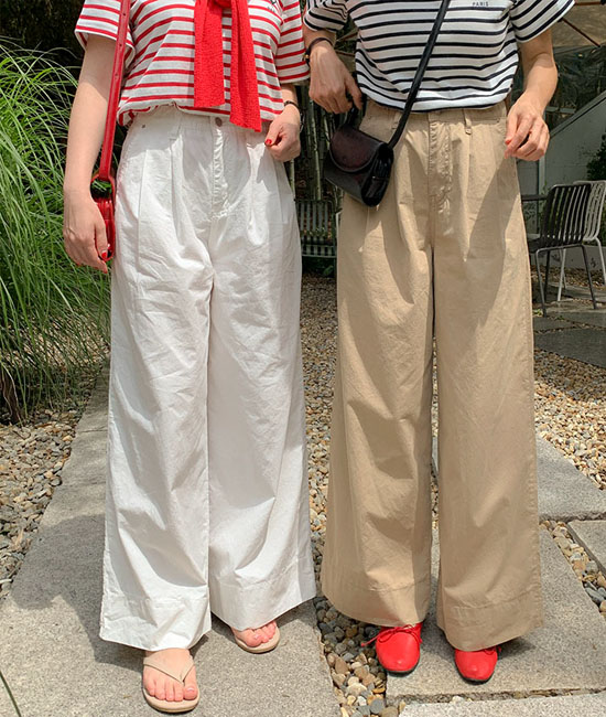 Summer 핀턱 코튼 Pants