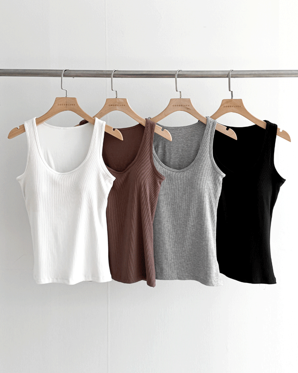 캡내장 Corrugated Sleeveless shirts