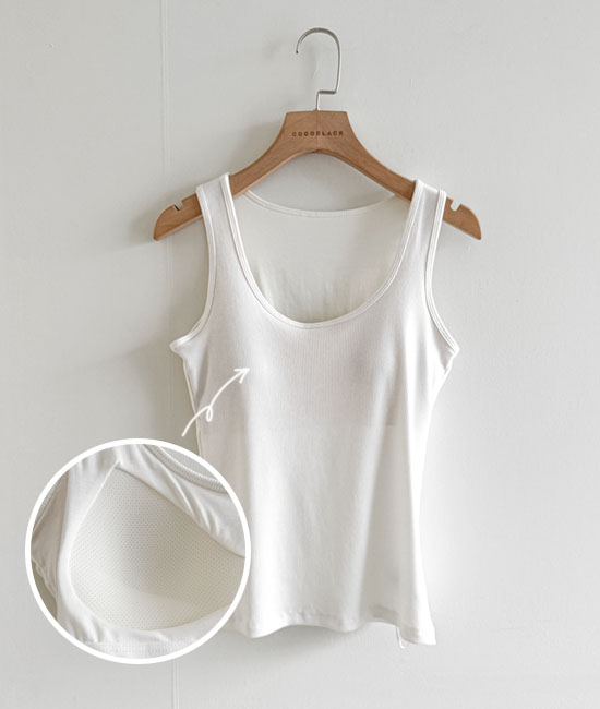 캡내장 Corrugated Sleeveless shirts