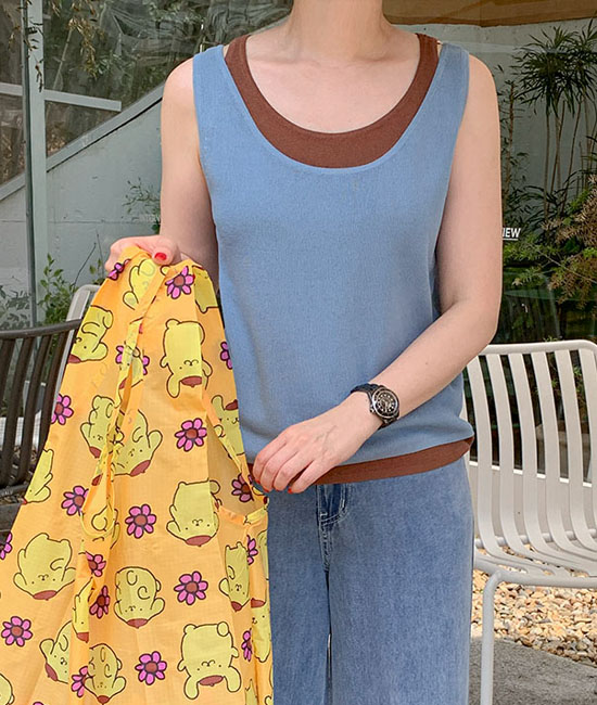 layered Knit Sleeveless shirts