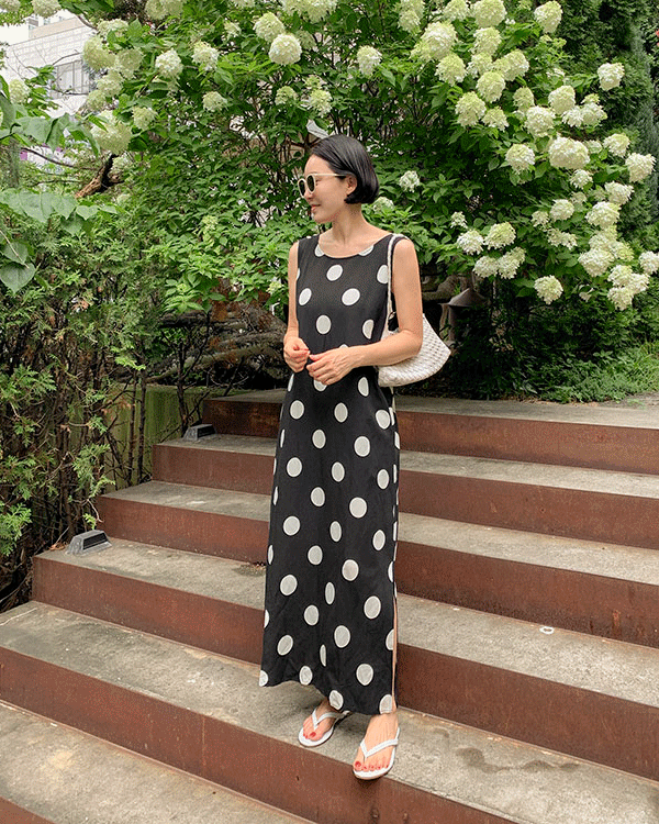 Dot Sleeveless shirts One Piece