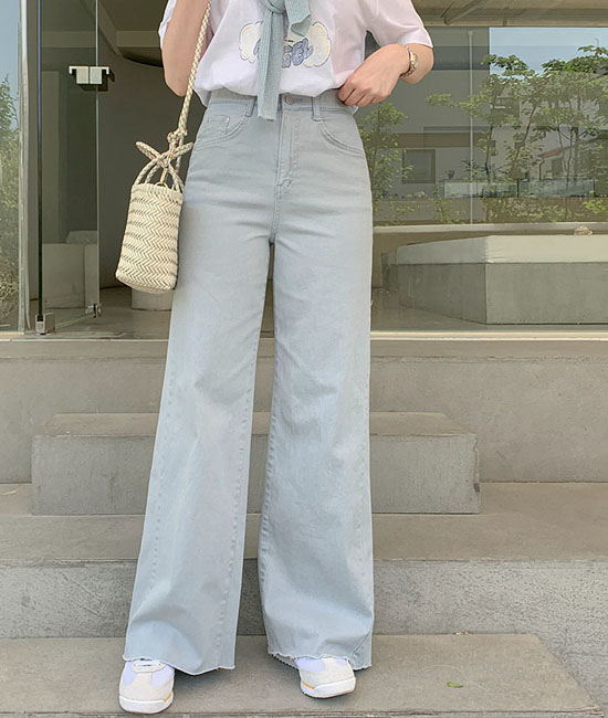 컷팅 Cotton span Boot cut Pants-Summerver.
