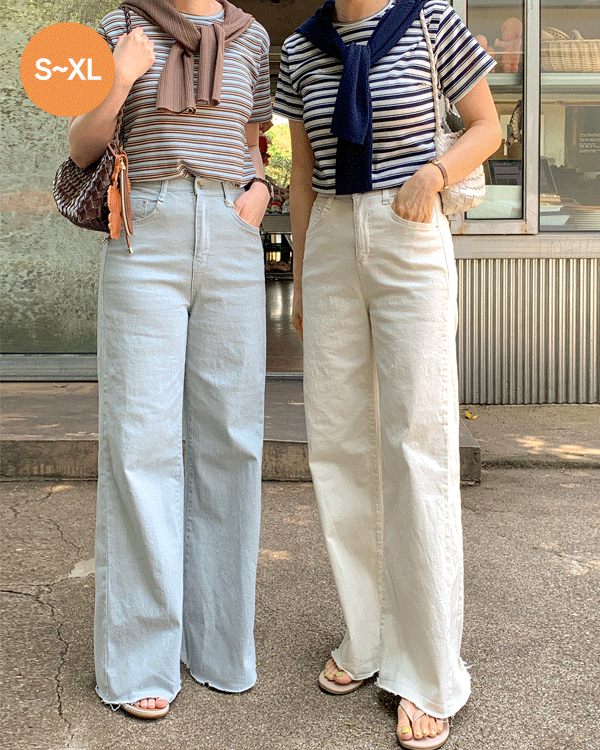 컷팅 Cotton span Boot cut Pants-Summerver.