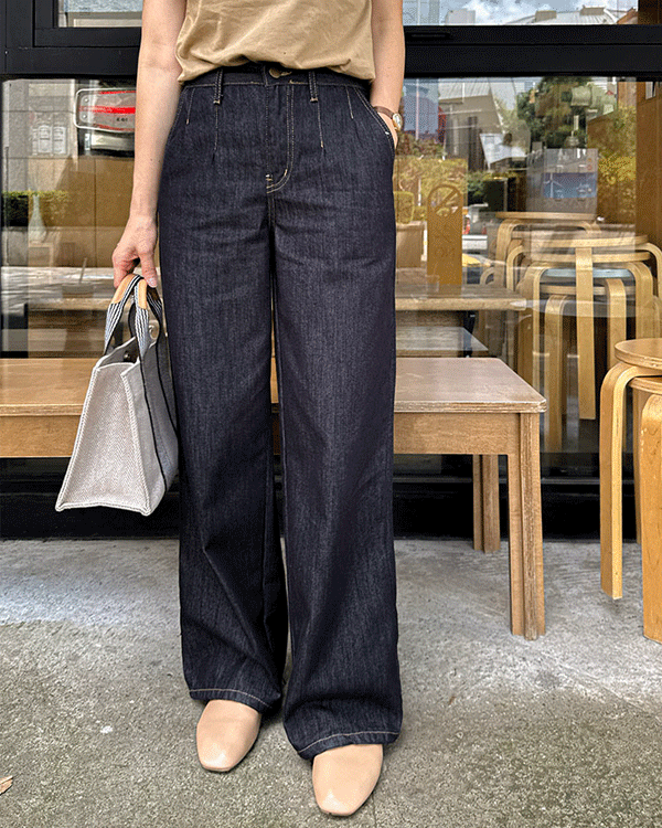 인디고 Straight Denim Pants