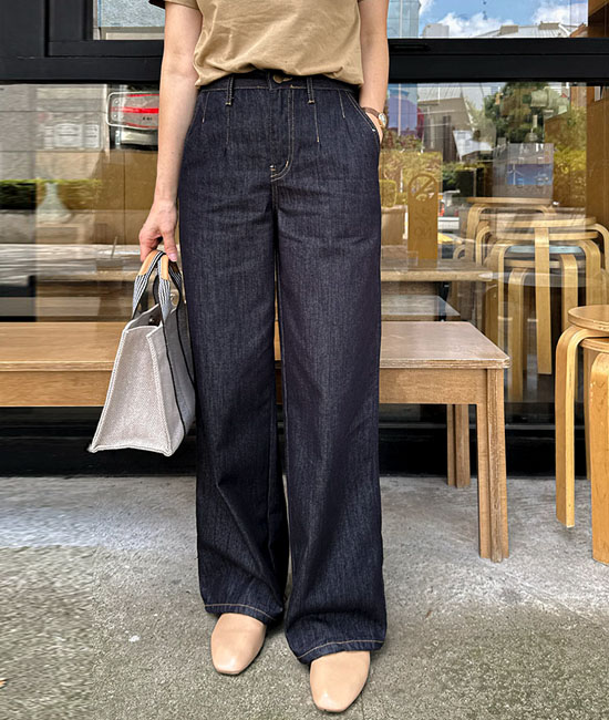 인디고 Straight Denim Pants
