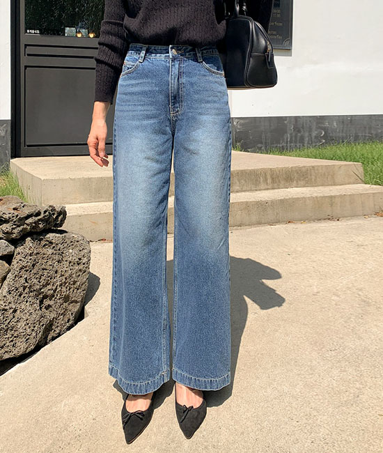 플로우 와이드 Denim Pants