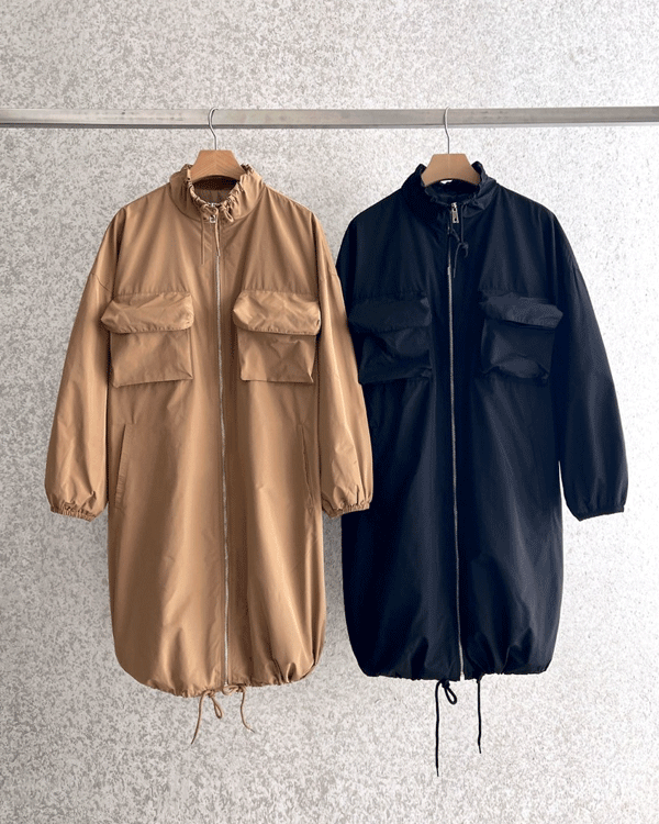 포켓 Long 바바리 Jacket