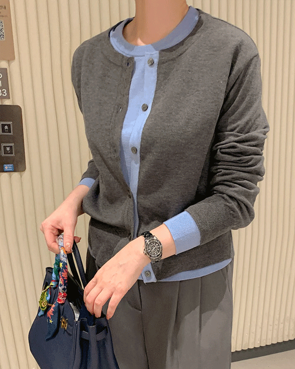 리버 color combination Cardigan