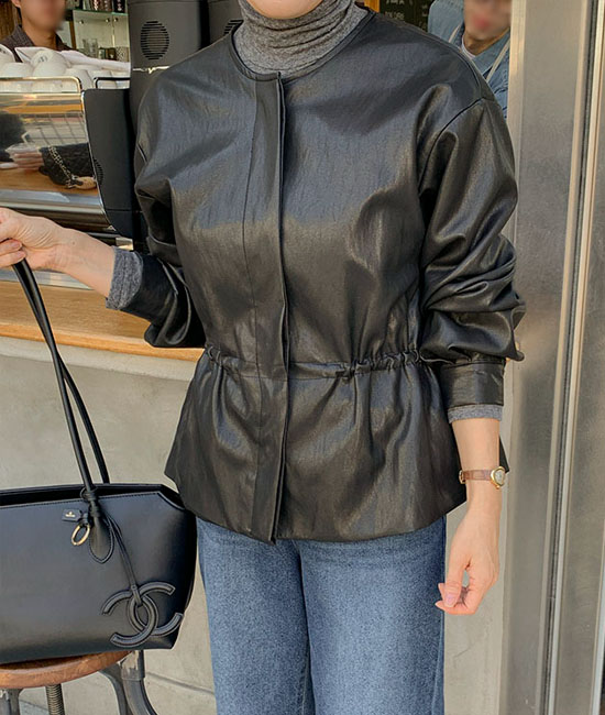 Olive 레더 Jacket
