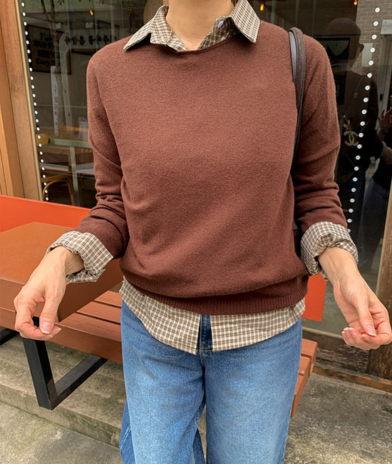 리브 보트넥 홀가먼트 Knit