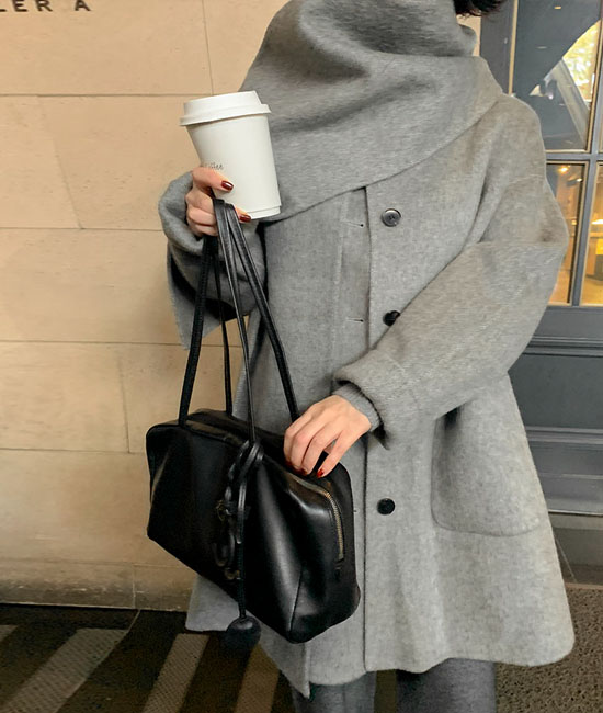 Wool100 muffler 핸드메이드 Coat